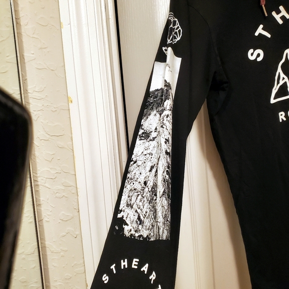 STHEART Black Long Sleeve lightweight hoodie S - Picture 3 of 5